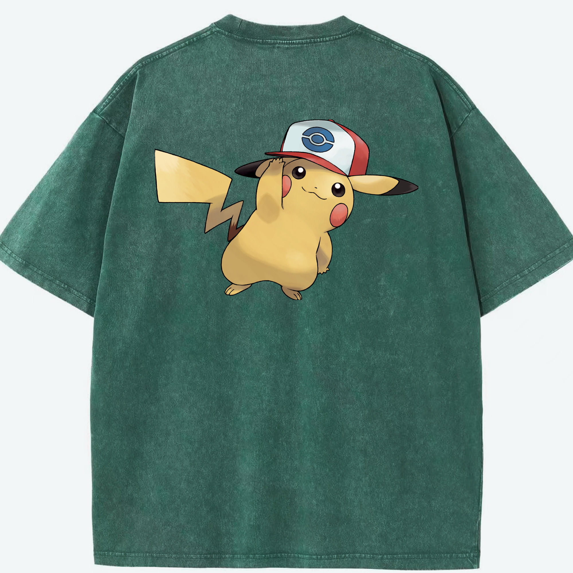 （画像用） ポケットモンスター Pokémon 綿100% ヴィンテージ風 半袖Tシャツ（背面プリント）
